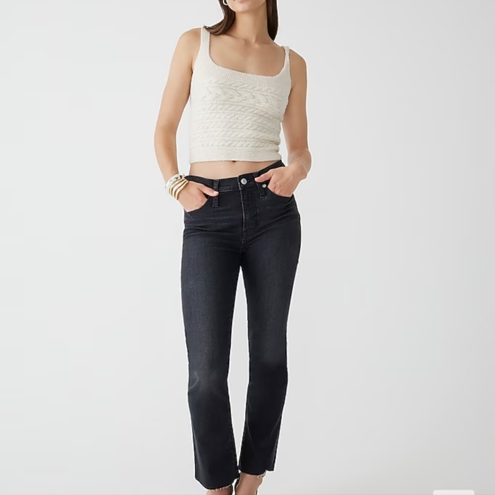 J Crew 9" demi-boot crop jean in Charcoal wash Sz 28